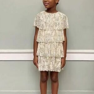 Zara ivory cream sequin girls dress size 9